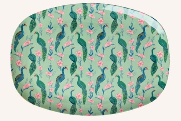 Melamin-Teller oval PEACOCK POWER rice Waldkindergarten, piccolina, 