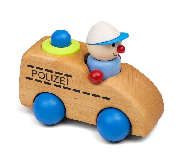 Holzauto POLIZEIWICHT Sabine mit HUPE  piccolina  Waldkindergarten