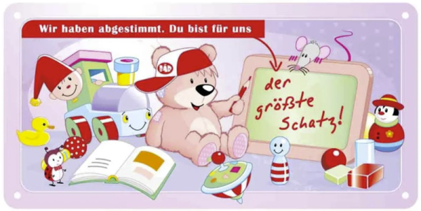 Blechschild WIR HABEN ABGESTIMMT... - bb Klostermann piccolina Waldkindergarten