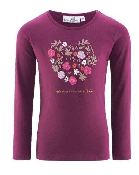 Langarmshirt FLOWERS in HEART Happy girls Happy girls Waldkindergarten, piccolina