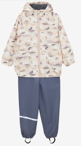 Regenanzug 2-Teiler (Set) WELTALL CELAVI verstellbar, wasserdicht, Latzhose, Buddelhose, piccolina, Waldkindergarten