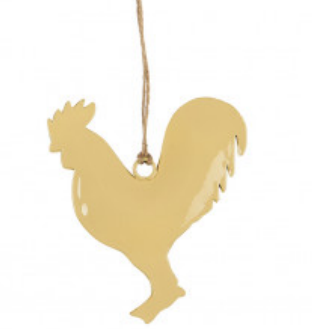 Metallanhänger Hahn gelb Waldkindergarten Dekoration 