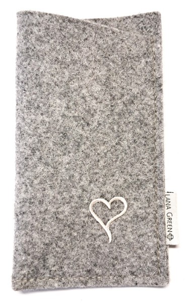 Filztasche HERZ (gebogen) LANA GREEN piccolina Waldkindergarten 