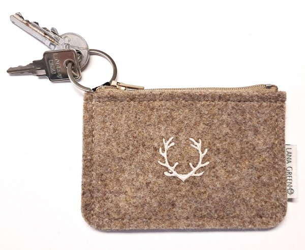 Filz-Schlüsseltasche HIRSCH LANA GREEN piccolina Waldkindergarten 