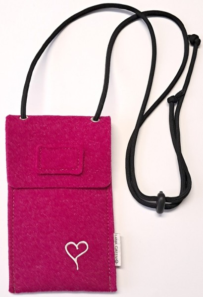 Filz-Handytasche HERZ LANA GREEN piccolina Waldkindergarten 