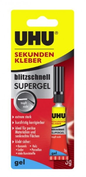 UHU Sekundenkleber SUPERGEL ZINNKLEBER PICCOLINA CREATIVA