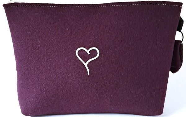 Filz-Kulturbeutel HERZ LANA GREEN piccolina Waldkindergarten Lana Green