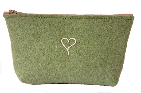 Filztasche HERZ LANA GREEN piccolina Waldkindergarten Lana Green