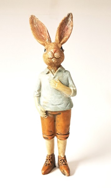 Nostalgie-Osterhase mit Hand auf Brust Waldkindergarten piccolina